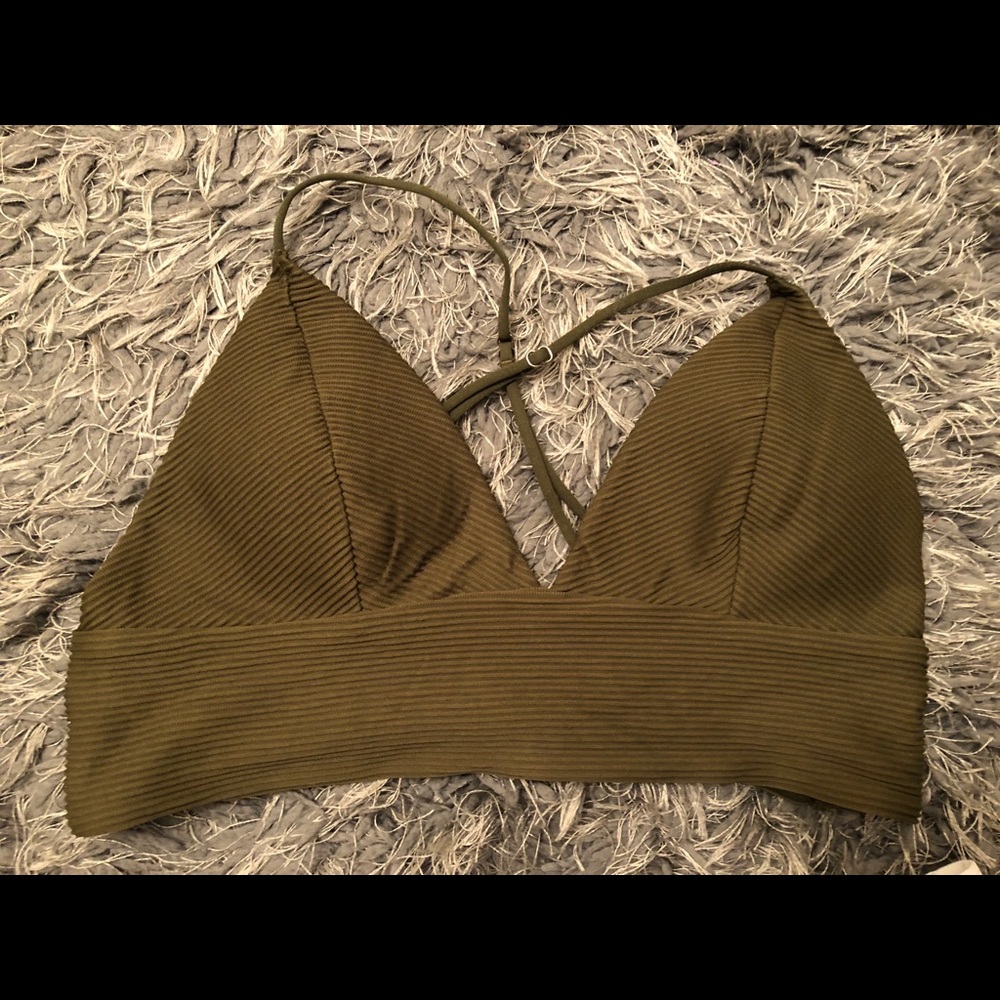 H&M OLIVE GREEN BIKINI TOP